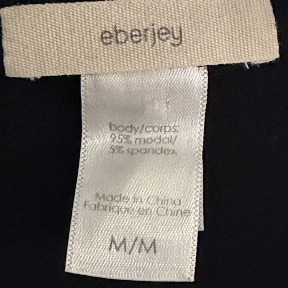 Eberjey Gisele Women's Medium Black Button Down long Sleeve Pijama Sleepshirt - Picture 5 of 13